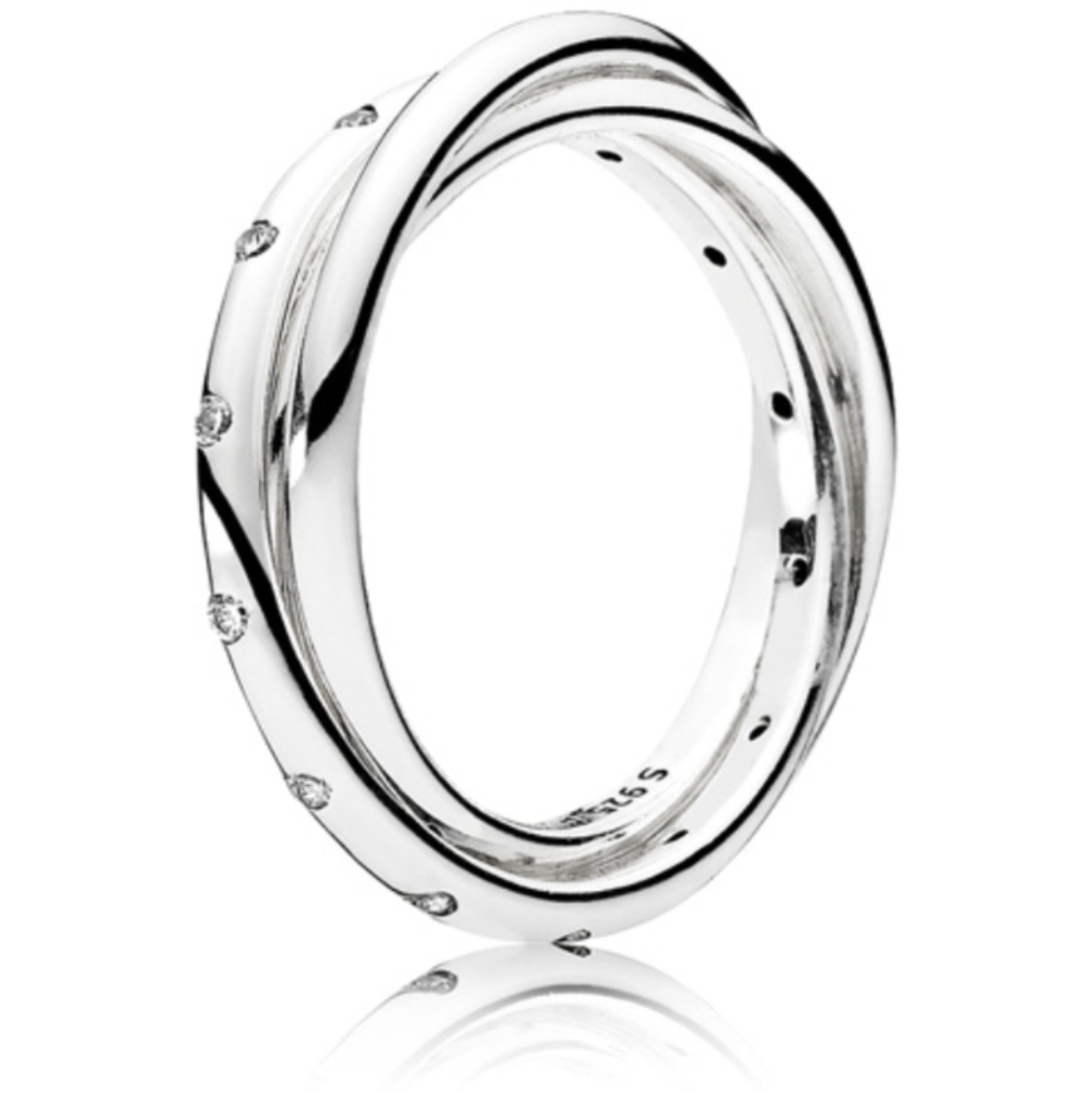 Pandora Retired Sterling Silver Swirling Symmetry Ring